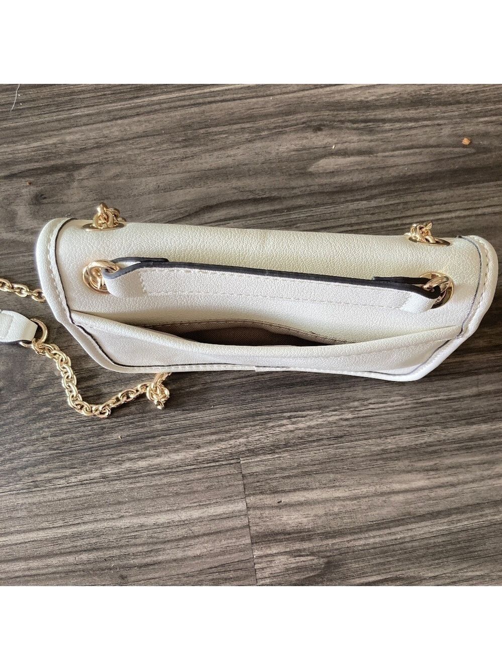 Nine West Saoirse Mini Convertible Crossbody Flap Bag in Cream with Gold - Picture 7 of 13